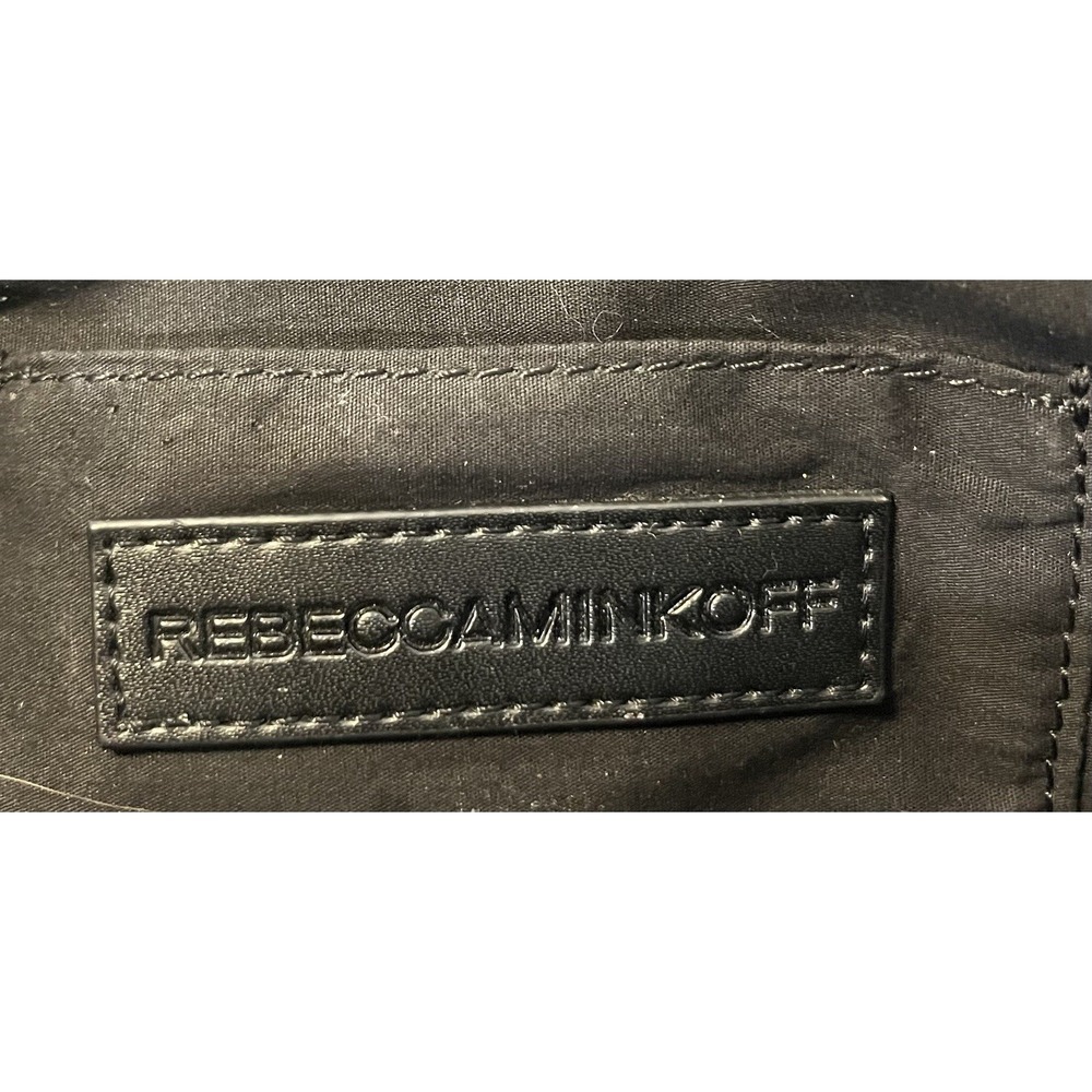 REBECCA MINKOFF Black Pebbled Leather Top Handle‎ Crossbody Bag Minimalist - Picture 8 of 11